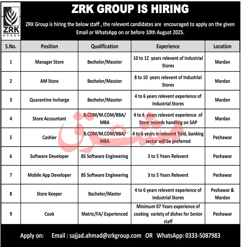 Jobs in ZRK Group